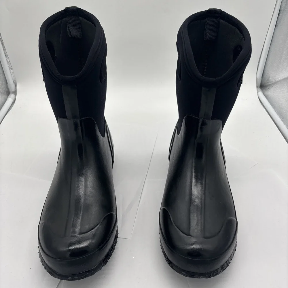 Bogs Classic Mid Shiny Women's Winter Neoprene Boots, Black, Women's 10